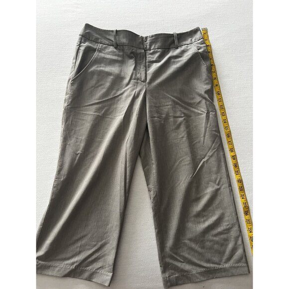 Sandro Womens Gray Wide-Leg Cropped Pants Size 12 Polyester/Viscose Blend - Picture 1 of 5